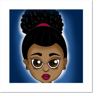 cute black girl illustration Posters and Art